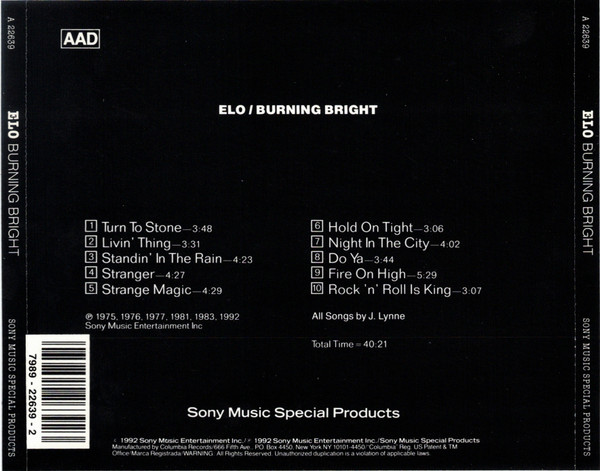 Electric Light Orchestra Burning bright CD