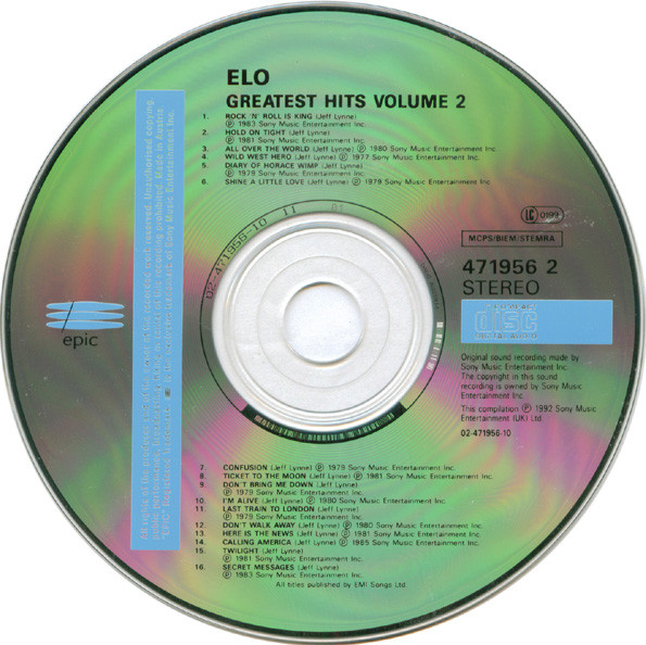 Electric Light Orchestra Greatest Hits 2 Cd